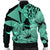 Hawaii Turtle Bomber Jacket Polynesian Hibiscus Art Ver 2.0 Turquoise - AH - Polynesian Pride