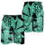 Hawaii Turtle Men's Shorts Polynesian Hibiscus Art Ver 2.0 Turquoise - AH - Polynesian Pride