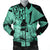 Hawaii Turtle Bomber Jacket Polynesian Hibiscus Art Ver 2.0 Turquoise - AH Black Unisex - Polynesian Pride