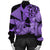 Hawaii Turtle Bomber Jacket Polynesian Hibiscus Art Ver 2.0 Violet - AH - Polynesian Pride