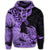 Hawaiian Turtle Hoodie Polynesian Hibiscus Art Violet - Polynesian Pride