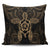 Hawaii Turtle Fixed Gold Pillow Covers AH Pillow Covers Black - Polynesian Pride