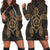 Hawaii Turtle Fixed Gold Hoodie Dress AH Black - Polynesian Pride