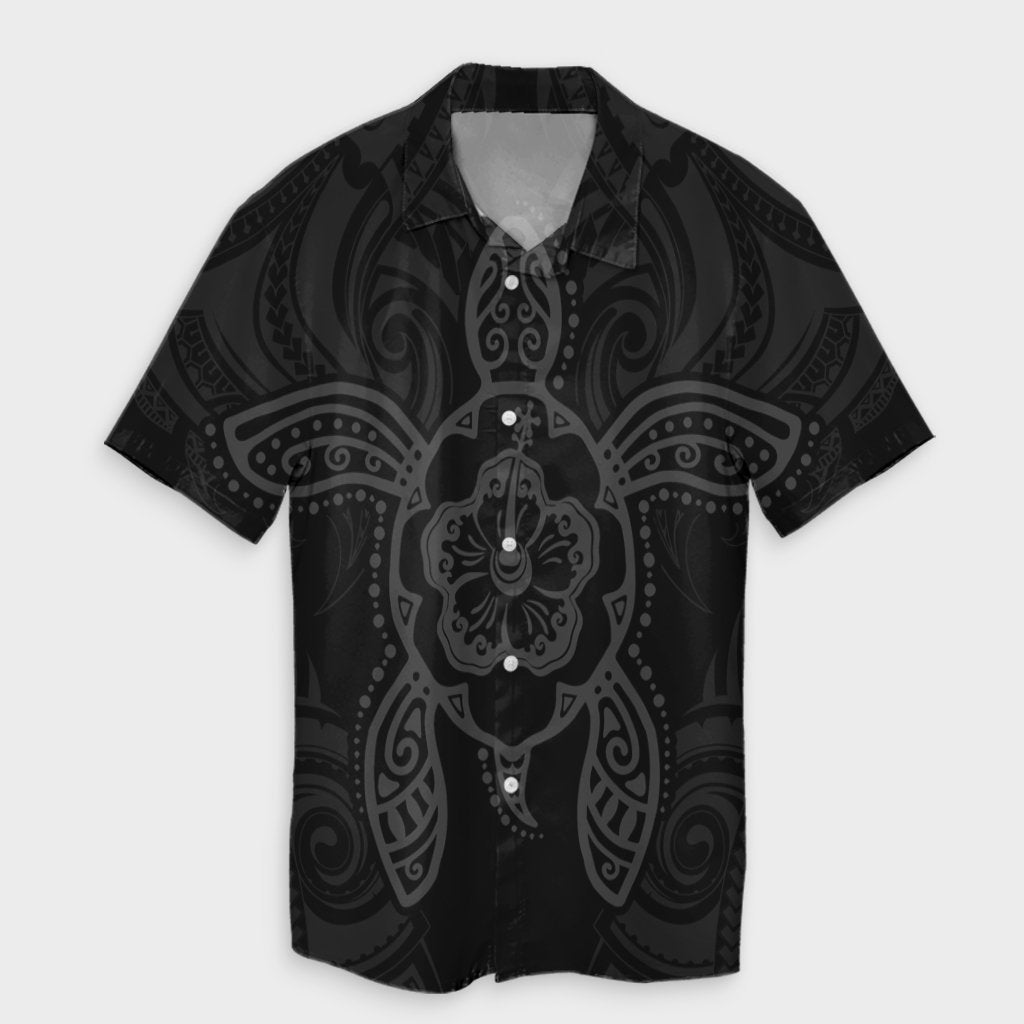 Hawaii Turtle Fixed Gray Hawaiian Shirt AH Unisex Black - Polynesian Pride