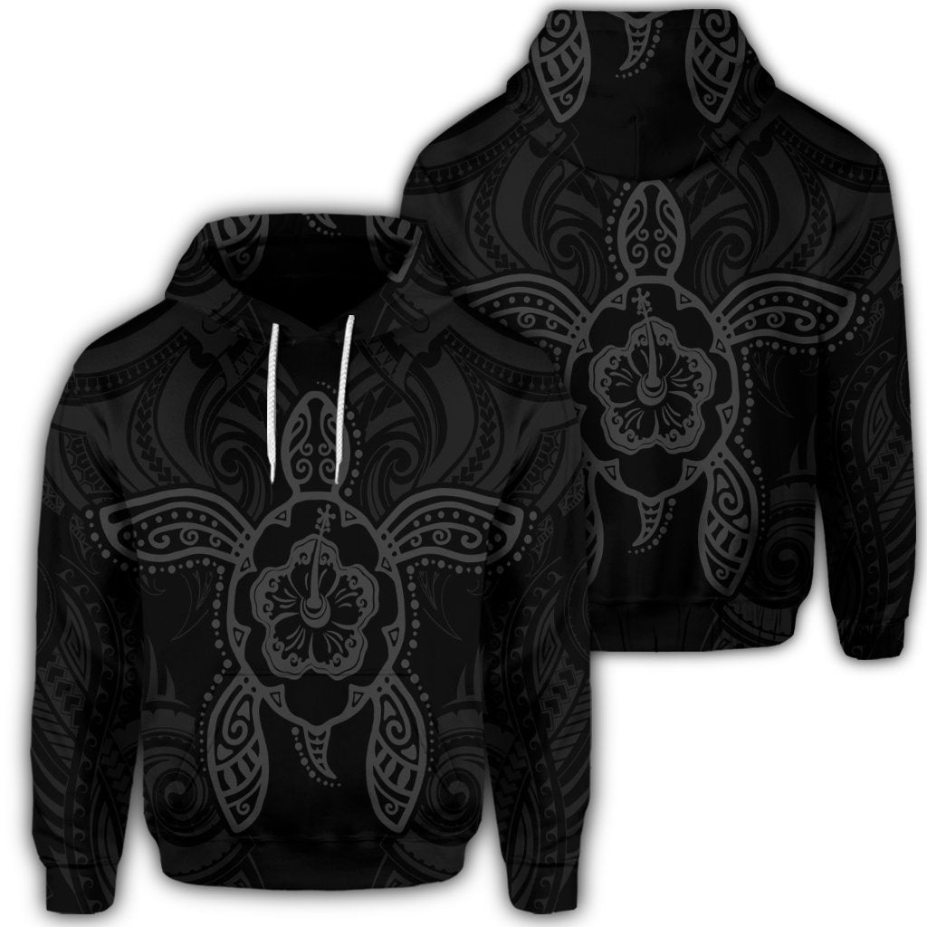 Hawaiian Turtle Fixed Gray Hoodie Unisex Art - Polynesian Pride