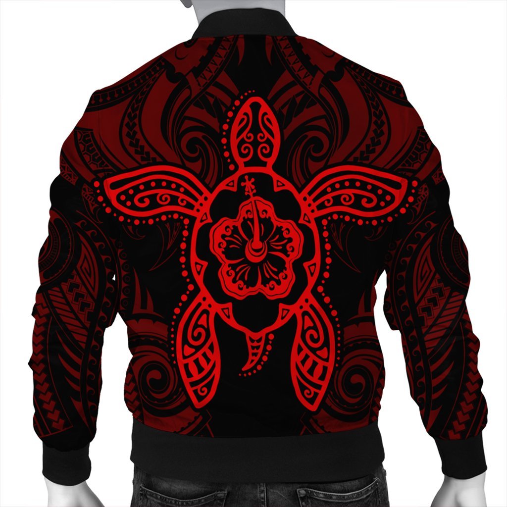Hawaii Turtle Fixed Red Bomber Jacket AH - Polynesian Pride