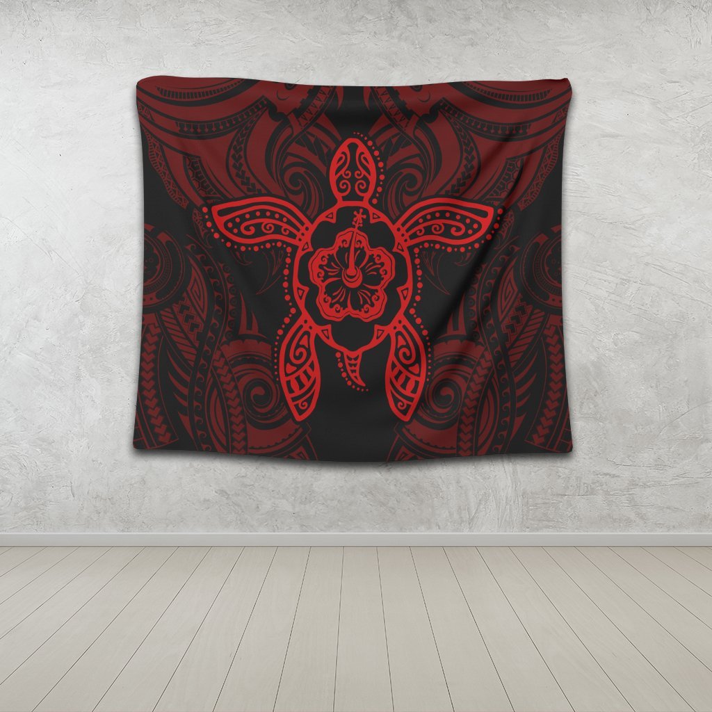 Hawaii Turtle Fixed Red Tapestry AH - Polynesian Pride
