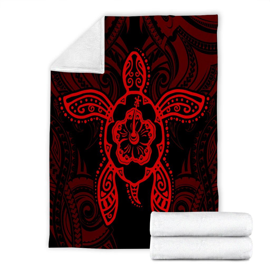 Hawaii Turtle Fixed Red Premium Blankets AH - Polynesian Pride