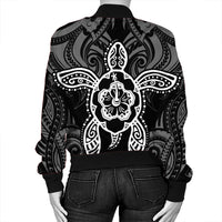 Hawaii Turtle Fixed White Bomber Jacket AH - Polynesian Pride