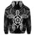 Hawaiian Turtle Fixed White Hoodie - Polynesian Pride