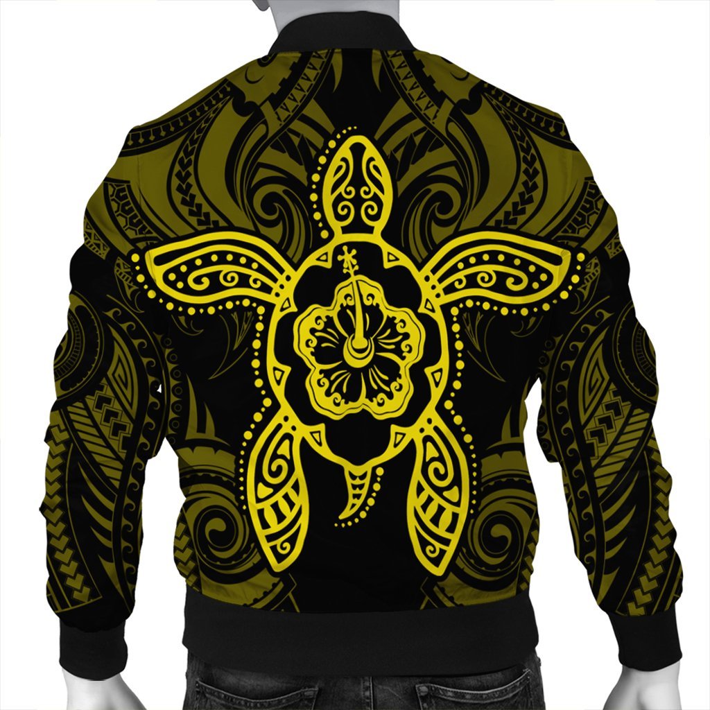 Hawaii Turtle Fixed Yellow Bomber Jacket AH - Polynesian Pride