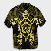 Hawaii Turtle Fixed Yellow Hawaiian Shirt AH - Polynesian Pride