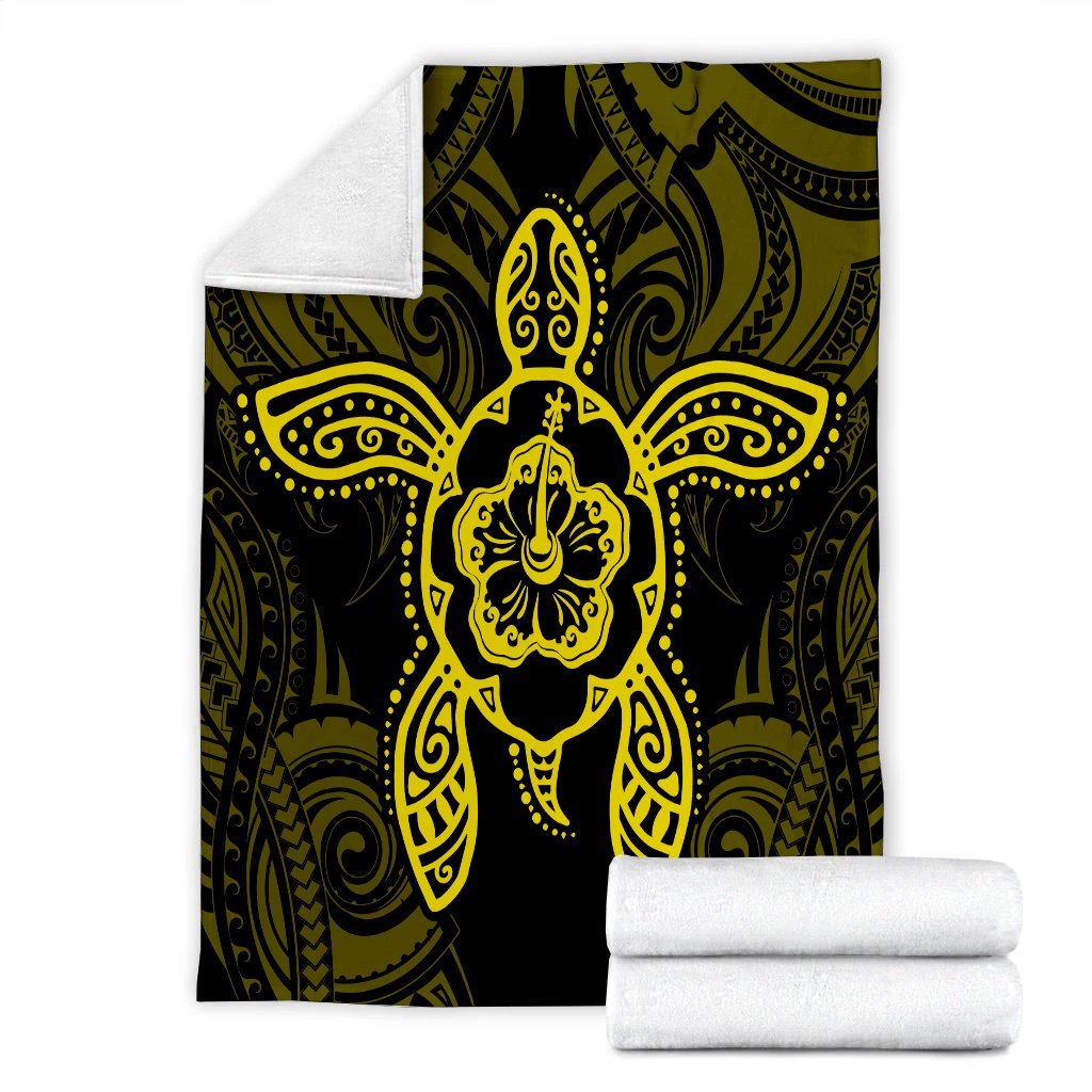 Hawaii Turtle Fixed Yellow Premium Blankets AH - Polynesian Pride
