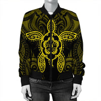 Hawaii Turtle Fixed Yellow Bomber Jacket AH - Polynesian Pride