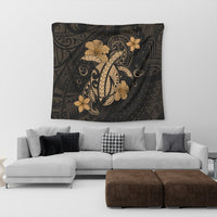 Hawaii Turtle Flower Polynesian Tapestry - Gold - AH - Polynesian Pride