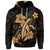 Custom Hawaii Turtle Flower Polynesian Hoodie Gold - Polynesian Pride