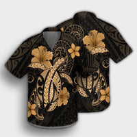 Hawaii Turtle Flower Polynesian Hawaiian Shirt - Gold - AH - Polynesian Pride