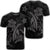 Hawaii Turtle Flower Polynesian T Shirt Gray Unisex Black - Polynesian Pride