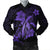 Hawaii Turtle Flower Polynesian Bomber Jacket - Purple - AH Black Unisex - Polynesian Pride