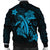 Hawaii Turtle Flower Polynesian Bomber Jacket - Turquoise - AH - Polynesian Pride