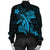 Hawaii Turtle Flower Polynesian Bomber Jacket - Turquoise - AH - Polynesian Pride