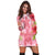 Hawaii Turtle Hibiscus Hoodie Dress - Pink Style - AH - Polynesian Pride