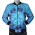 Hawaii Turtle Hibiscus Blue Bomber Jacket - AH Black Unisex - Polynesian Pride