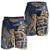 Hawaii Turtle Hibiscus Gold Men's Shorts - Kyn Style - AH - Polynesian Pride