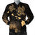 Hawaii Turtle Hibiscus Map Polynesian Bomber Jacket Gold - AH Black Unisex - Polynesian Pride