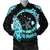 Hawaii Turtle Hibiscus Map Polynesian Bomber Jacket Turquoise - AH Black Unisex - Polynesian Pride