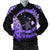 Hawaii Turtle Hibiscus Map Polynesian Bomber Jacket Violet - AH Black Unisex - Polynesian Pride