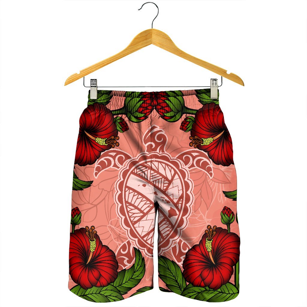 Hawaii Turtle Hibiscus Pink Men's Shorts - Fide Style - AH - Polynesian Pride
