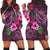 Hawaii Turtle Hibiscus Pink Simple Hoodie Dress - AH Black - Polynesian Pride