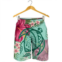 Hawaii Turtle Hibiscus Plumeria Men's Shorts - Hug Style - AH - Polynesian Pride