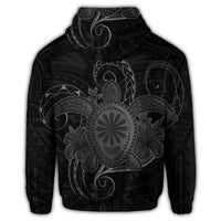 Hawaii Turtle Hibiscus Polynesian Zip Hoodie Full Style Gray - Polynesian Pride