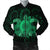 Hawaii Turtle Hibiscus Polynesian Bomber Jacket - Full Style - Green - AH Black Unisex - Polynesian Pride