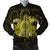 Hawaii Turtle Hibiscus Polynesian Bomber Jacket - Full Style - Yellow - AH Black Unisex - Polynesian Pride