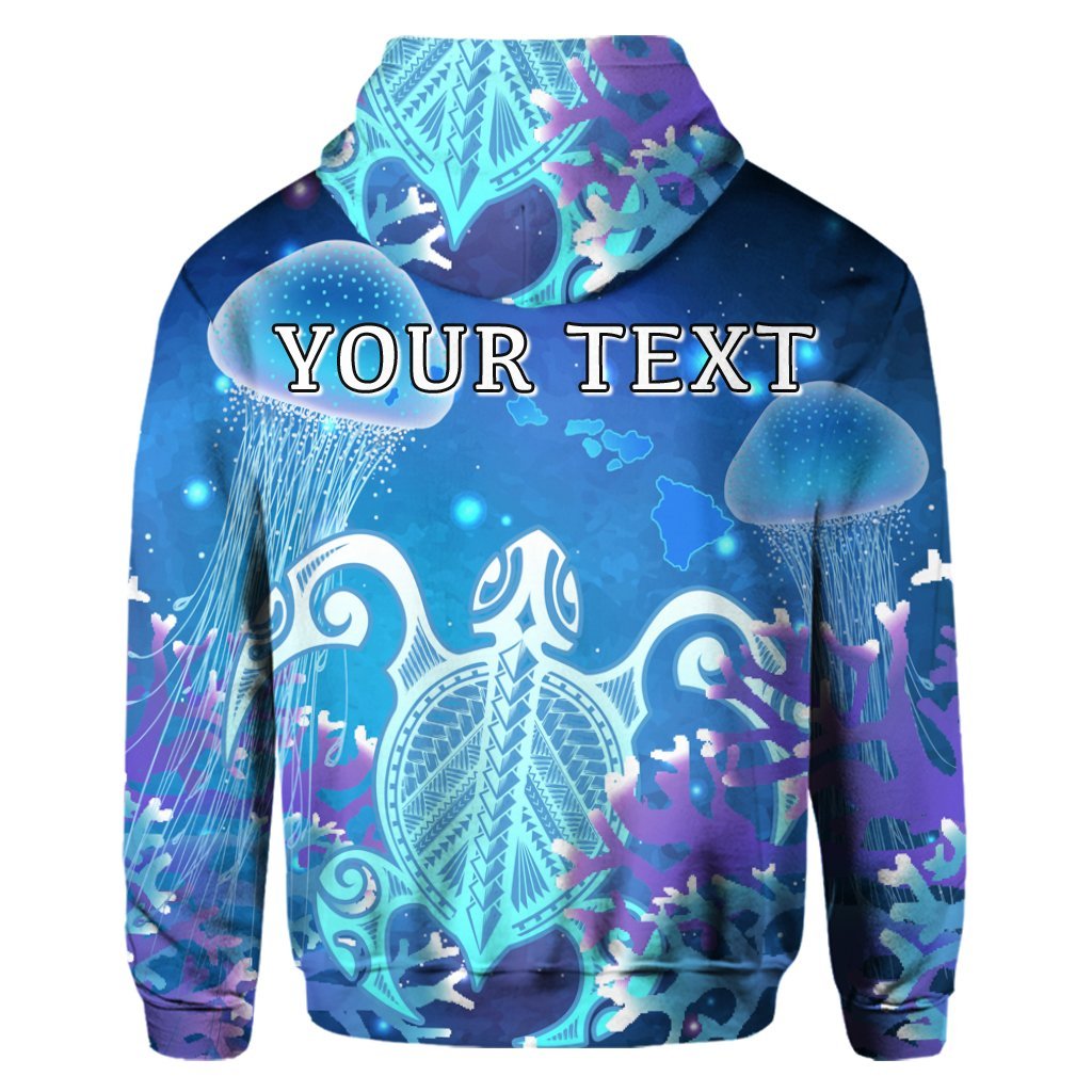 Custom Hawaii Turtle Jellyfish Coral Hoodie Galaxy Hoodie - Polynesian Pride