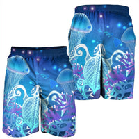 Hawaii Turtle Jellyfish Coral Men's Shorts Galaxy Men's Shorts - AH - Polynesian Pride