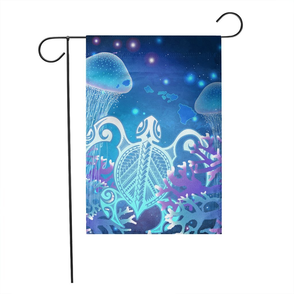 Hawaii Turtle Jellyfish Coral Flag Galaxy Flag - AH - Polynesian Pride