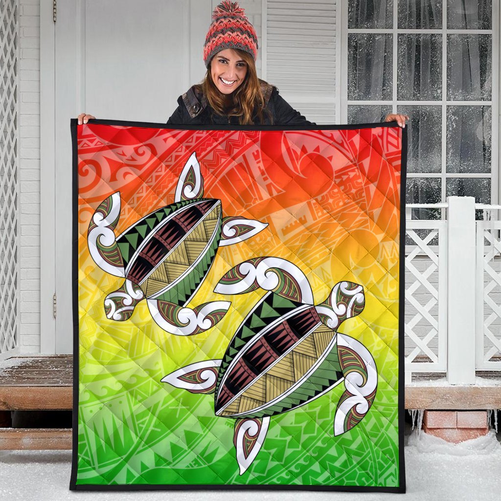 Hawaii Turtle Kanaka Maoli Premium Quilts - AH - Polynesian Pride