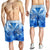 Hawaii Turtle Kanaka Plumeria Polynesian Men's Shorts Blue - AH - Polynesian Pride