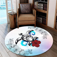 Hawaii Turtle Lollipop Plumeria Round Carpet - AH - Polynesian Pride