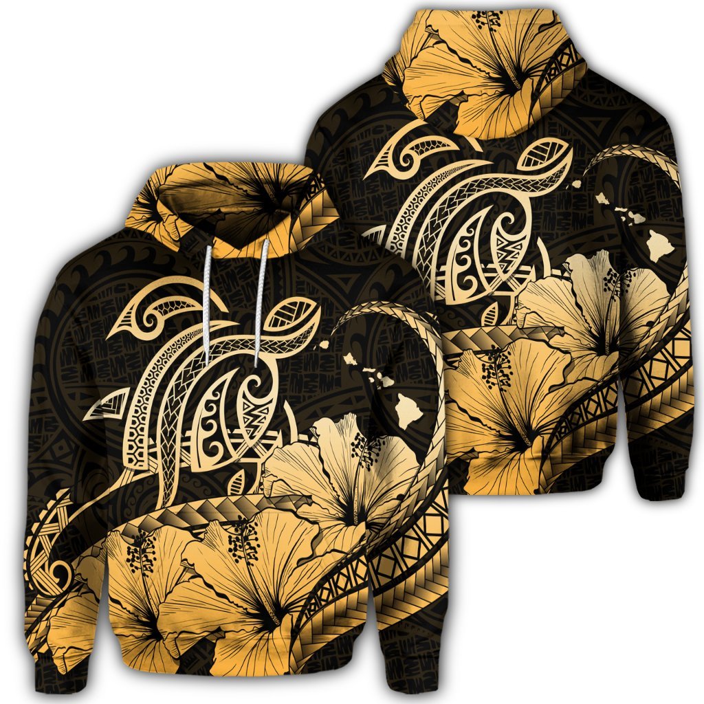 Hawaiian Turtle Map Polynesian Hoodie Safety Unisex Art - Polynesian Pride