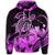 Hawaiian Turtle Map Polynesian Hoodie Safety Pink - Polynesian Pride