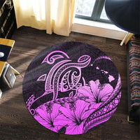 Hawaii Turtle Map Polynesian Round Carpet Safety Pink - AH - Polynesian Pride