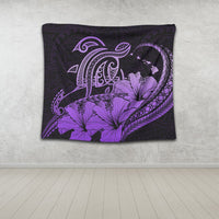 Hawaii Turtle Map Polynesian Tapestry Safety Violet 2 - AH - Polynesian Pride