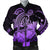 Hawaii Turtle Map Polynesian Bomber Jacket Safety Violet 2 - AH Black Unisex - Polynesian Pride