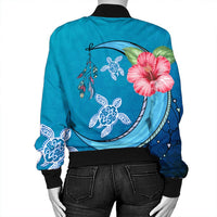 Hawaii Turtle Moon Dream Bomber Jacket - AH - Polynesian Pride