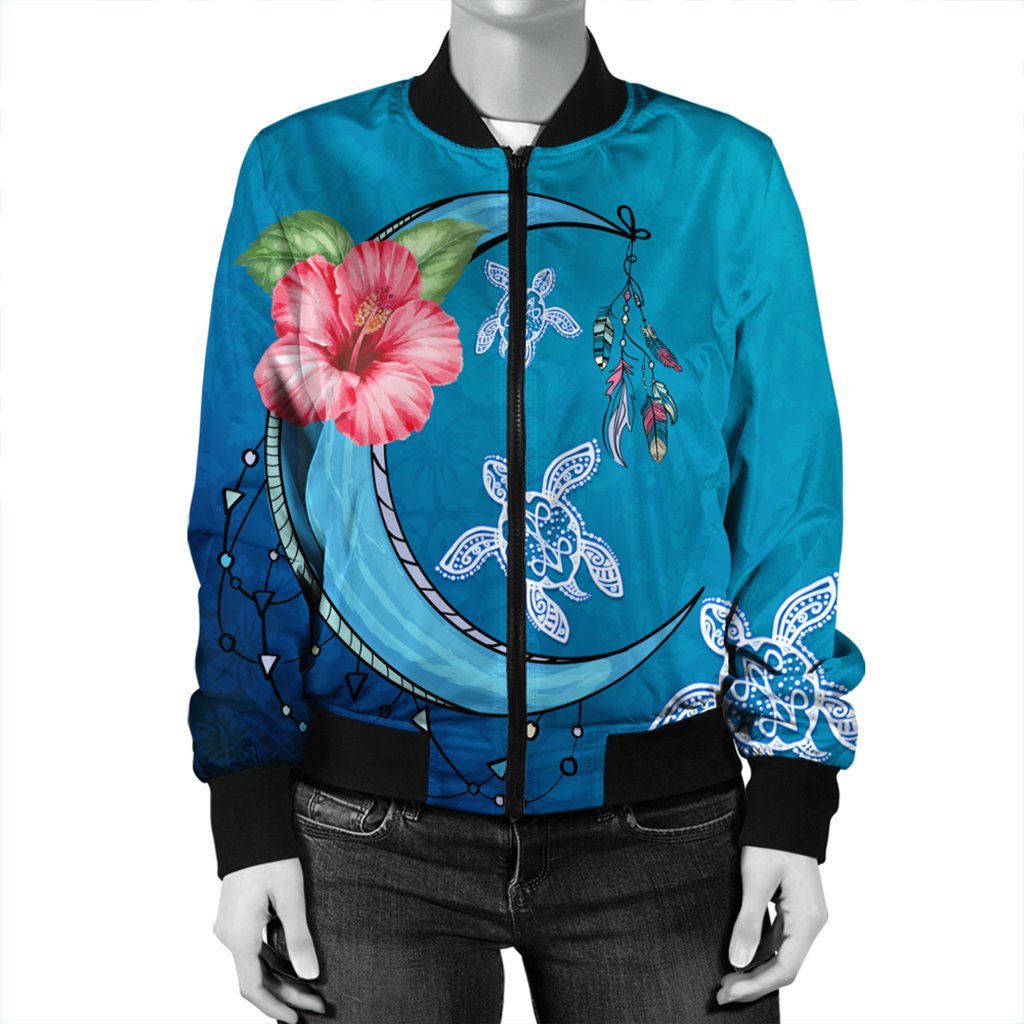 Hawaii Turtle Moon Dream Bomber Jacket - AH - Polynesian Pride